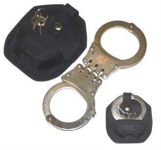 Police Style Hinged Handcuffs & Case HC010381SL - Self Defense / Police