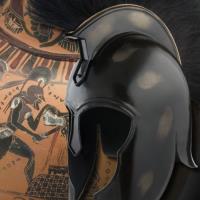 HELMET1522 - Black Coated Corinthian Trojan Helmet Only
