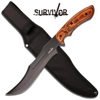 Survivor Brand Wood Handle Survival Knife
