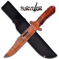 HK-727OC - Survivor Series One 12&quot; Orange Camo Survival Knife