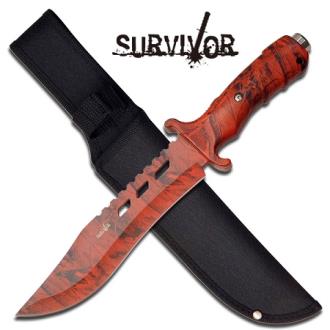 Survivor Series Two 12" Survival Knife Red Camo