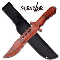 HK-728RC - Survivor Series  Two 12&quot; Survival Knife Red Camo