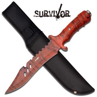 Survivor Series Four 12" Survival Knife Red Camo