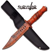 HK-732OC - Survivor Series Six 12&quot; Survival Knife Orange Camo