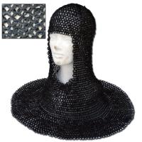 IN382 - Medieval Wedged Rivet Steel Chainmail Coif Armor