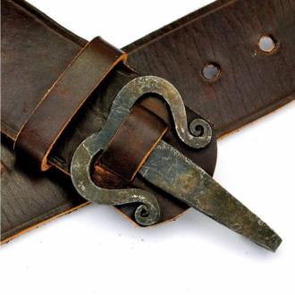 Celtic Curve Forged Iron Belt Hook-Buckle