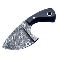 DM-716 - Custom Made Damascus Skinner Knife with Buffalo-Horn Handle