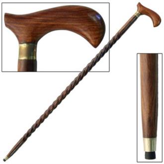 37 in Hand Carved Fancy Hardwood Walking Cane IN10105 - Hiking Sticks / Canes