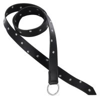 IN60771 - Medieval Handmade Studded Black Leather O-ring Belt