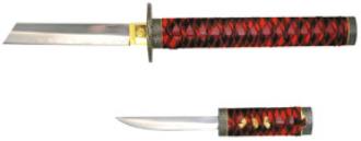 Traditional Samurai Katana with Hidden Tanto - Red