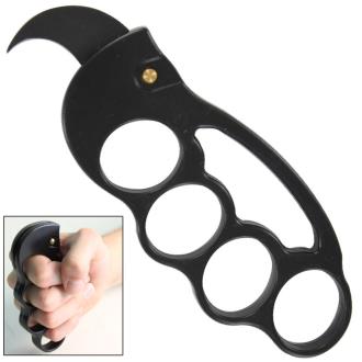 Knock Out Automatic Brass Knuckle Karambit Knife