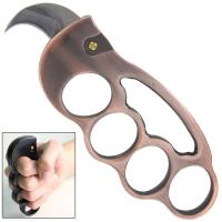 KU9044C - Beat Down Automatic Brass Knuckle Karambit Knife