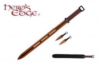 Technicolor Ninja Sword with Throwing Knives 28