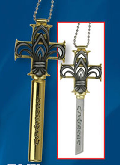 Brass Cross Knife Necklace