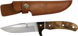 Elk Ridge Fixed Blade Knife Burlwood Handle