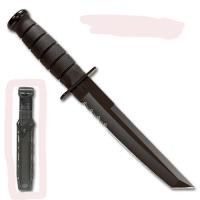 KB1245 - Kabar Black Tanto Knife with Leather Sheath
