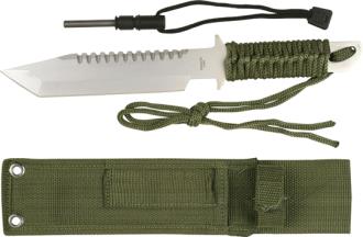 Military Survival Knife with Firestarter Matte Finish