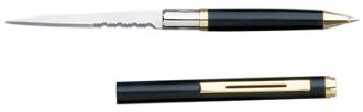 Pen Knife Black with Serrated Blade