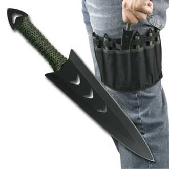 Thrower Set with Leg Sheath 6pc Knives
