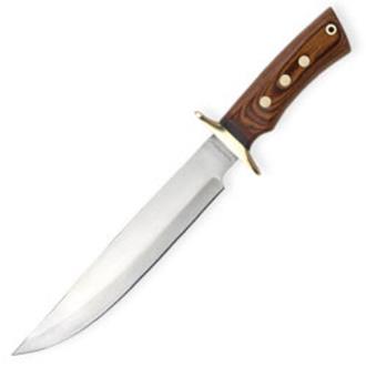 Timber Rattler Brown Wood Bowie Knife