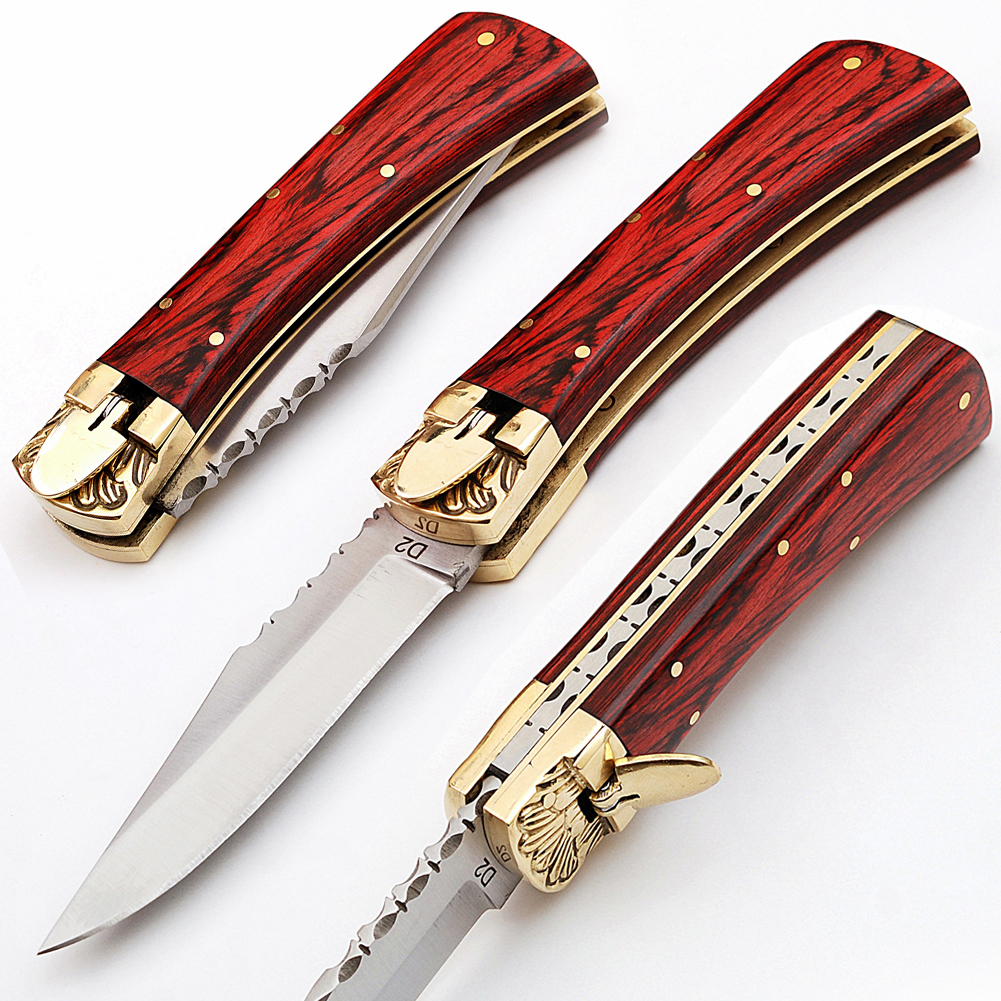 Automatic Lever Lock Sedona Red Knife