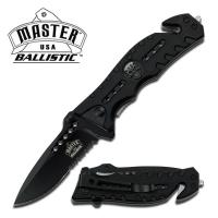 MU-A010BK - MASTER USA Skull Medallion Black Tactical Hunting Rescue Pocket Knife MU-A010BK
