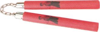 Martial Arts Nunchaku Chained 12 Inch Red Foam Padded