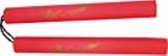 Martial Arts Nunchaku Corded 12 Inch Red Foam Padded