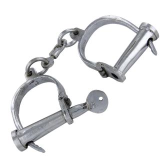 Medieval Handcuffs Dungeon Shackles Chrome