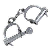 IN8551CH - Medieval Handcuffs Dungeon Shackles Chrome