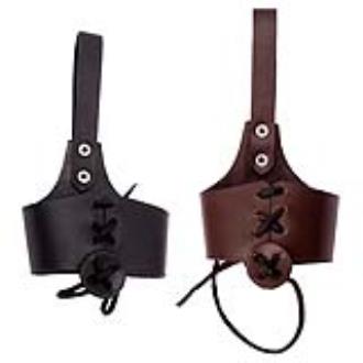 Handcrafted Drinking Horn Frog Holster Holder Accessory | Medium / Brown |