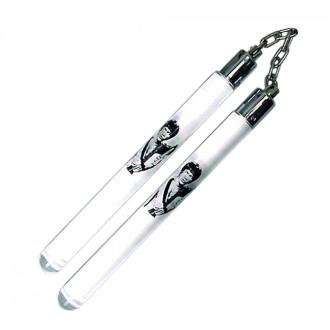 Clear Ball Bearing Nunchaku Nunchucks with Grand Master Graphic