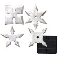 JL4LS4 - Extreme Silver Ninja Four Set Throwing Star JL4LS4 Throwing Stars