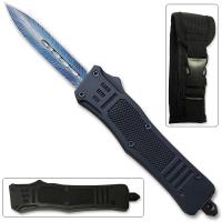 OTFM-11BLB - Delta Lightening Blue OTF Switchblade Out The Front Automatic Double Edge Spear Point Knife