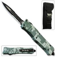 OTFM-11-1CA - Delta Force OTF Out The Front Automatic Dual Side Serrated Knife