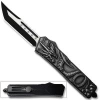 OTF-115SW - Dragon Skull OTF Switchblade Knife Tanto Blade