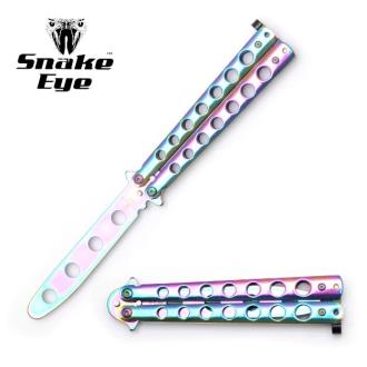 Snake Eye Tactical Training Butterfly Knife Rainbow 5" Closed