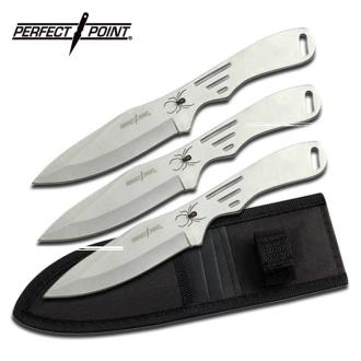 Spider Throwing Knives Set Silver