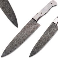 SBDM-2304 - Custom Made Damascus Making Ladder Pattern Chef Knife blank