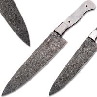 SBDM-2304 - Custom Made Damascus Making Ladder Pattern Chef Knife Blank