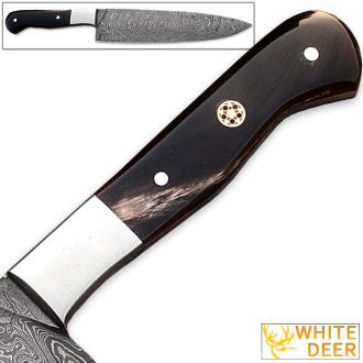 Handmade Damascus Steel Chef Knife Buffalo Horn Black Handle