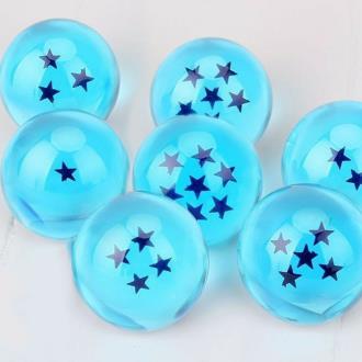 New Dragonball Z Stars Crystal Acrylic BLUE 7pcs 3.5cm w/Gift Box