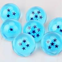 DR-163 BL-3.5 - New Dragonball Z Stars Crystal Acrylic BLUE 7pcs 3.5cm w/Gift Box