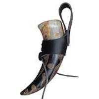 IN4256LHBK - Sacred Tree of Life Drinking Horn with Holster