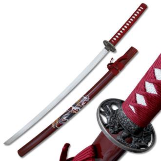 Samurai Katana With Samurai Design Scabbard 40 Overall