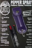 PL-401PL - 1/2oz Police Strength Pepper Spray Purple Leather Pouch Keychain