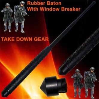 16" Baton Solid Steel Police Stick With Window Breaker