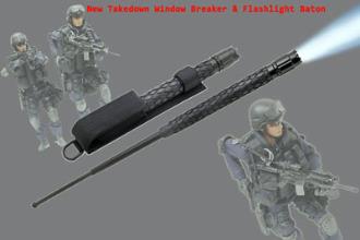 26" Baton Police Grade Baton Solid Gun Metal Stick W/ LED Light