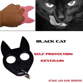 Black Cat Self Defense Keychain - Black