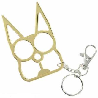 Cat Self Defense Key Chain- Gold